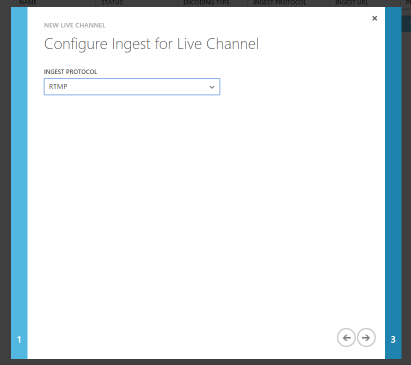Azure Media Services Live Channel Protocol